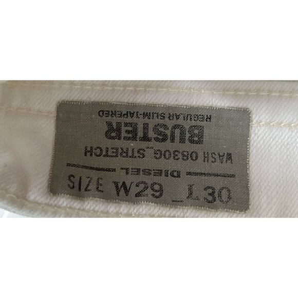 Diesel Industry BUSTER White Denim Slim Tapered Jeans Size 29/30 Mens - Picture 7 of 12